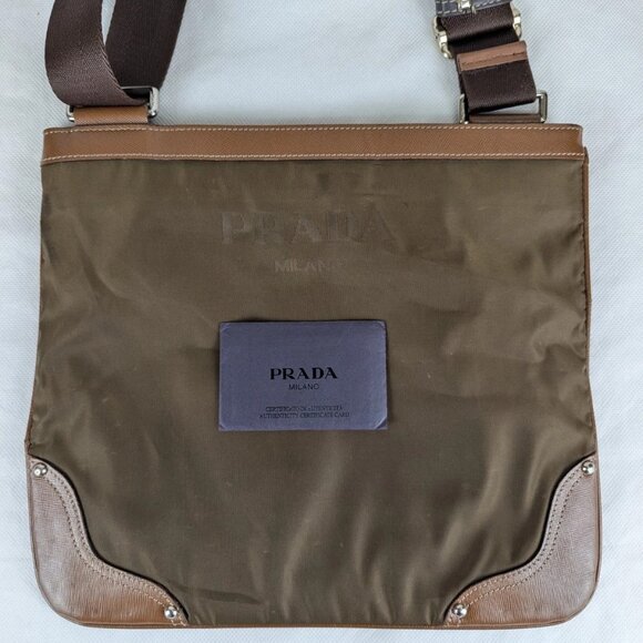 Authentic PRADA Canapa Shoulder Bag in Nylon with LOGO Made in Italy - Picture 10 of 16